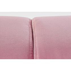 Pegane Canapé de salon en polyester rose et métal noir - longueur 154 x profondeur 76 x hauteur 76 cm