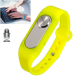 Wewoo Bracelet connecté jaune Montre-bracelet enregistreur vocal numérique 4 Go de portable, un enregistrement de longue durée de bouton