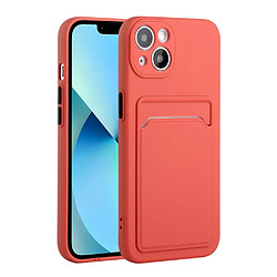 Coque en TPU flexible avec porte-carte corail pour votre Apple iPhone 13 mini 5.4 pouces