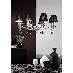 Avis Luminaire Center Suspension Siena rond 8 Ampoules E14, chrome poli avec Abat jour noirs et cristal noir