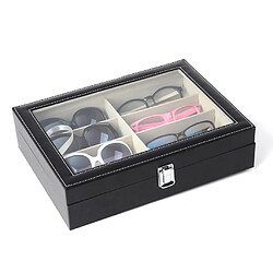 Boîte de rangement en cuir pour lunettes Boîte de rangement pour lunettes de soleil - Noir pas cher