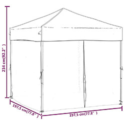 vidaXL Tente de réception pliable avec parois Taupe 2x2 m pas cher