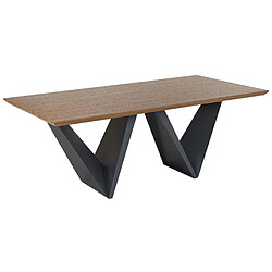 Beliani Table marron et noire 200 x 100 cm SINTRA