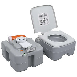 Avis vidaXL Toilette portable de camping Gris 20+10 L