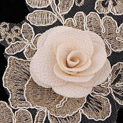 Avis 1 Paire de Broderie 3D Or Dentelle Fleur Applique Patch Couture Artisanat Décoration