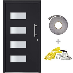 vidaXL Porte d'entrée Aluminium et PVC Anthracite 110x210 cm