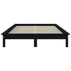 Acheter vidaXL Cadre de lit noir 180x200 cm Super King bois de pin massif