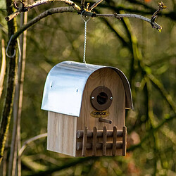 Avis dobar Nichoir à oiseaux Amber et toit arrondi en zinc naturel/argenté