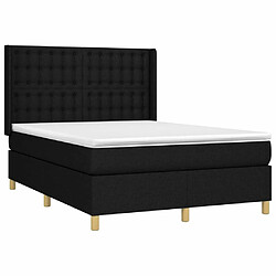 Avis Maison Chic Lit Adulte - Lit simple Lit à sommier tapissier avec matelas moelleux - Meuble de Chambre - Noir 140x190 cm Tissu -MN22694