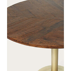 Acheter UNIQKA Prague - Table repas ronde en bois massif et pied tulipe doré D110 cm 6 pers