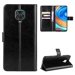 Etui en PU surface de cheval fou noir pour votre Xiaomi Redmi Note 9 Pro/Pro Max/Note 9S