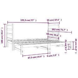 vidaXL Lit coulissant sans matelas 2x(90x190) cm pas cher