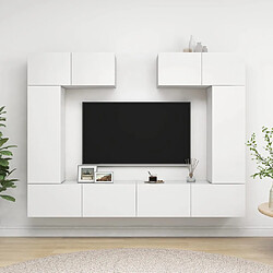 vidaXL Ensemble de meuble TV 6 pcs Blanc Bois d'ingénierie