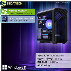 Sedatech Workstation Compact ATX • Intel Core Ultra 9 285K • RTX4070 • 32Go DDR5 • 2To SSD M.2 • Windows 11