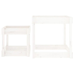 Avis vidaXL Tables à sable 2 pcs blanc bois de pin massif