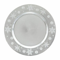 Assiette de Présentation Flocon 33cm Argent