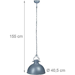 Helloshop26 Lampe à suspensions industriel luminaire de plafond gris 13_0001376_2