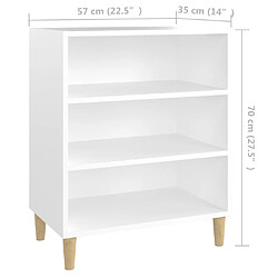 vidaXL Buffet blanc 57x35x70 cm bois d’ingénierie pas cher