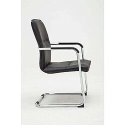 Avis Decoshop26 Lot de 2 fauteuils de bureau chaises visiteur avec accoudoirs en PVC noir et métal chromé 10_0001886