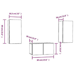 vidaXL Ensemble de meubles TV 3 pcs Chêne fumé Bois d'ingénierie pas cher