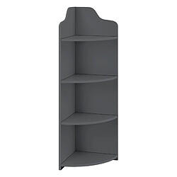 Helloshop26 Étagère d'angle pour salle de bain meuble de rangement avec 4 surfaces de stockage bois composite 90 x 28 x 28 cm gris foncé 03_0005174