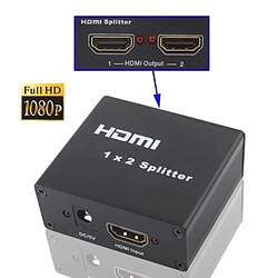 Wewoo Splitter noir Mini V1.3 UHD 4K x 2K 3D 1 x 2 Séparateur HDMI