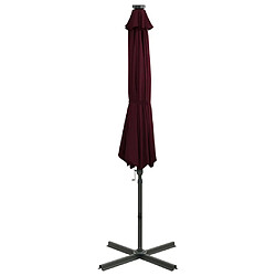 Avis Maison Chic Parasol Jardin | Parasol déporté avec mat et lumières LED Rouge bordeaux 300 cm - GKD17571