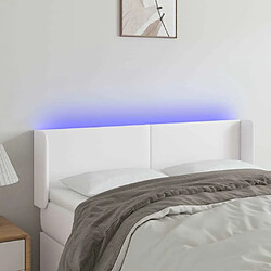 Maison Chic Tête de lit scandinave à LED,meuble de chambre Blanc 147x16x78/88 cm Similicuir -MN92420