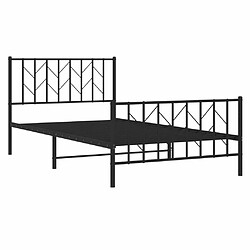 Acheter Maison Chic Cadre/structure de lit métal et tête de lit + pied de lit pour adulte - Lit Moderne Chambre noir 107x203 cm -MN48815