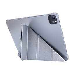 Etui en PU Texture de soie avec support origami noir pour votre Apple iPad Pro 12.9 pouces (2021)