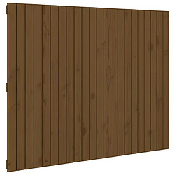 vidaXL Tête de lit murale Marron miel 140x3x110 cm Bois massif de pin