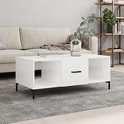 vidaXL Table basse Blanc brillant 102x50x40 cm Bois d'ingénierie