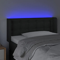 Avis Maison Chic Tête de lit scandinave à LED,meuble de chambre Noir 93x16x78/88 cm Similicuir -MN72542