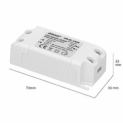 Orno Transformateur 12v (90VAC-254VAC à 12VDC) pour G4 MR11 MR16 GU5.3 LED Ampoules ou bandes de LED (6W-50W), IP20 (6W) pas cher