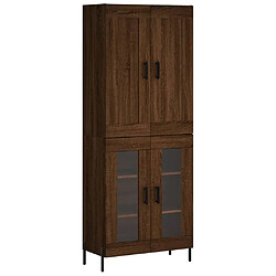 vidaXL Buffet haut Chêne marron 69,5x34x180 cm Bois d'ingénierie