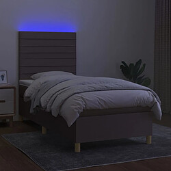 Acheter Maison Chic Lit adulte- Lit + matelas,Sommier à lattes de lit et matelas et LED Taupe 80x200 cm Tissu -GKD37869