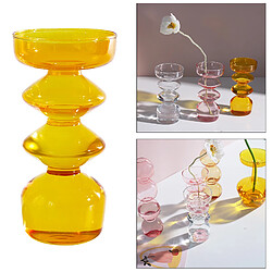 Acheter Table De Vase à Fleur En Verre Moderne Hydroponique Terrarium Porte-plante Conteneur Losange Jaune