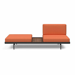 Inside 75 INNOVATION LIVING Canapé design PURI convertible lit 195*80 cm tissu Argus Rust avec table noyer pas cher