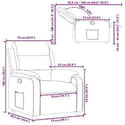 vidaXL Fauteuil inclinable Noir Similicuir pas cher