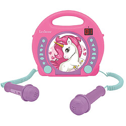 Lexibook Lecteur CD portable avec 2 microphones coloris Licorne