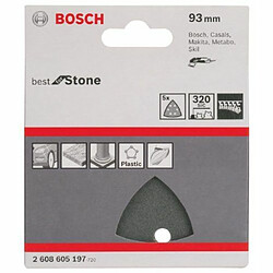 Bosch 2608605197 Feuille abrasive pour ponceuse delta 93 mm 6 Trous Grain 320 5 pièces