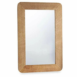 Gift Decor Miroir mural Marron Bois de manguier Rayures 90 x 60 x 2 cm