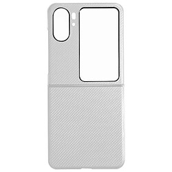 Avizar Coque pour Oppo Find N2 Flip Style carbone Conception 2 parties blanc