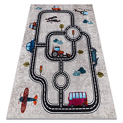 RUGSX Tapis lavable JUNIOR 52242.801 Ville, rues pour les enfants antidérapant - beige noir 140x190 cm