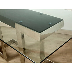 Table Romimex Argenté verre Acier inoxydable Verre trempé 150 x 75 x 90 cm pas cher