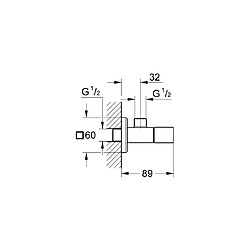 GROHE Robinet d'Arrêt 1/2 Pouces Eurocube 22013000 (Import Allemagne)