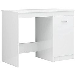 Avis Helloshop26 Bureau table poste de travail meuble d'ordinateur informatique étude brillant 140 x 50 x 76 cm bois d’ingénierie blanc 02_0023548