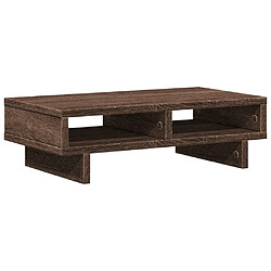 vidaXL Support de moniteur chêne marron 50x27x15 cm bois d'ingénierie