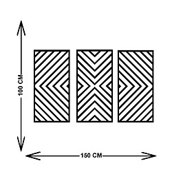 EPIKASA Décoration Murale en Métal Lignes 4 pas cher