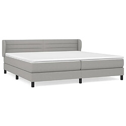 vidaXL Sommier à lattes de lit avec matelas Gris clair 200x200cm Tissu